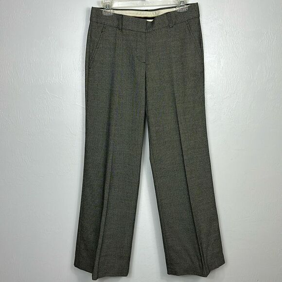 Theory Emery Textured Wool Blend Slightly Falred Leg Trousers Pants Size 4 - Picture 1 of 10
